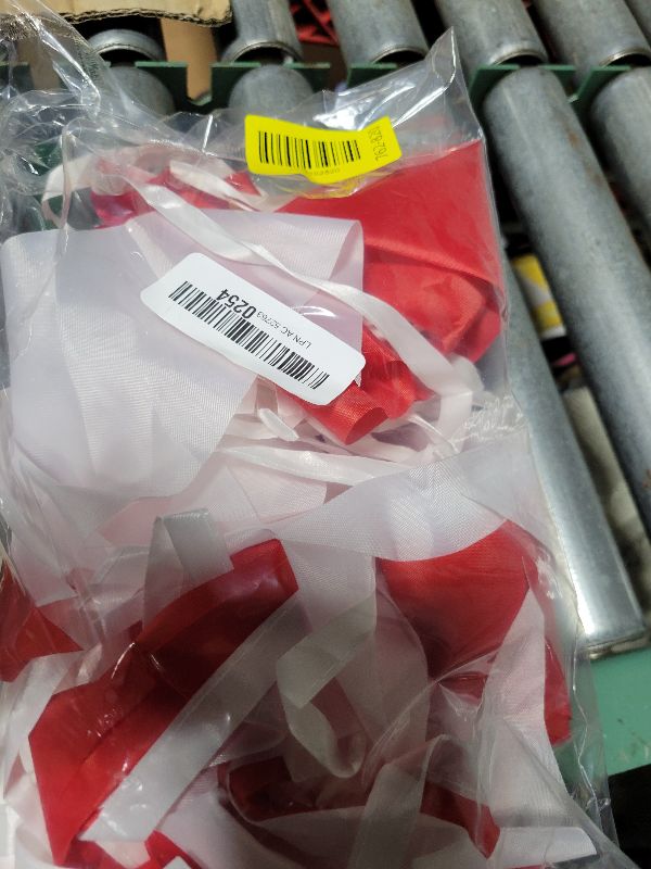 Photo 1 of 100 Feet Red & White Pennant Banner Flags String Hanging Red & White DIY Triangle Bunting Flags,Party Decorations for Grand Opening,Party Events Celebration,Kids Birthday,60 Pcs