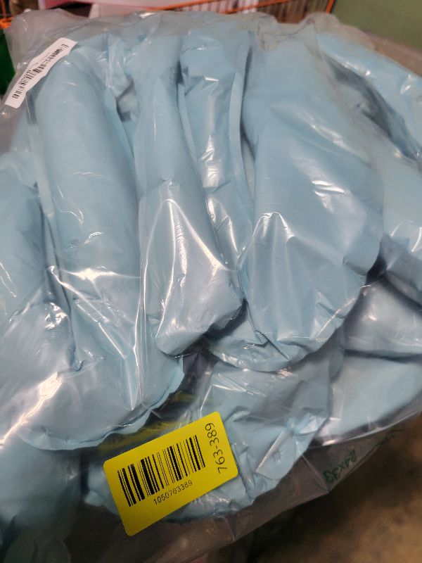 Photo 1 of TONIFUL Happy Birthday Banner, Cursive Balloons, Light Blue Mylar Foil Birthday Decorations for Kids and Adults