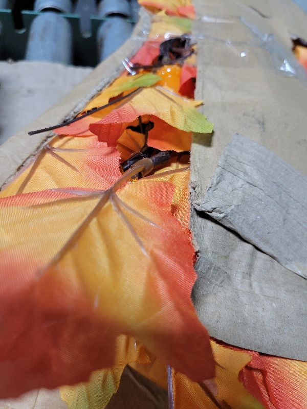 Photo 1 of 2 Pack 24 Inch Artificial Lighted Fall Maple Tree Thanksgiving Decorations with 48 LEDs Battery Operated Timer Prelit Acorn Maple Tree Lights for Thanksgiving Table Decor Home Indoor Autumn Harvest