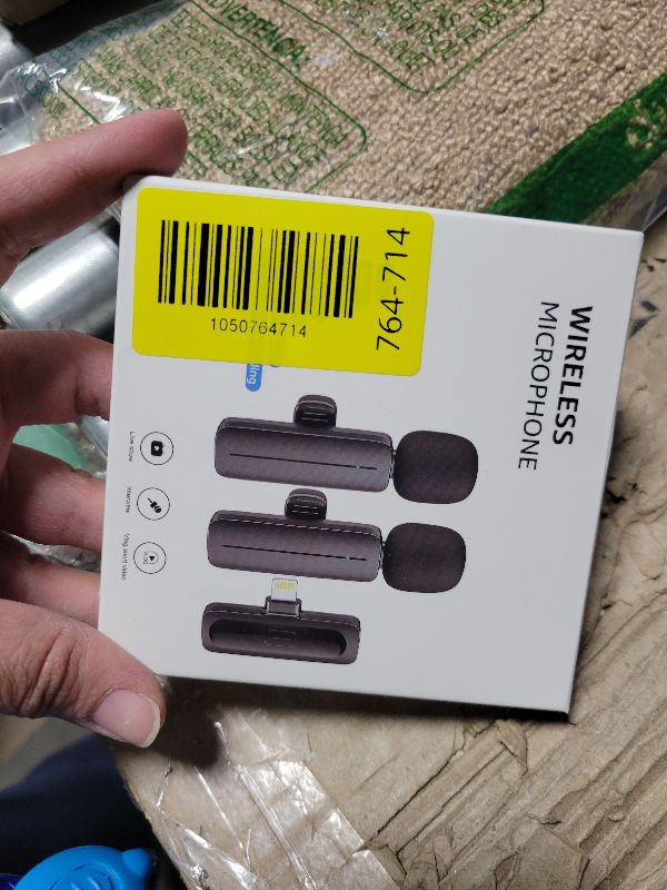 Photo 1 of 2 Pack Wireless Mini Lavalier Lapel Microphone for iPhone,iPad(Lightning) - 65ft Cordless Clip on Dual Mics with Noise Reduction 6H Working Time for Video Recording Vlogging, YouTube, Interview