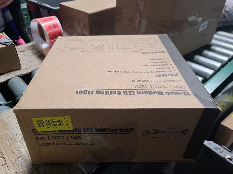 Photo 1 of 12 Inch Flush Mount Ceiling Lights, 36W 3200LM Black Dimmable Light Fixtures Ceiling Mount, 3000K-5000K Selectable Modern Kitchen Light Fixtures for Stairwell, Balcony, Corridor, Laundry (2-Pack)