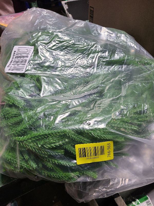 Photo 1 of 2-Pack 6FT Artificial Norfolk Pine Garlands, Hyperzoo Realistic Winter Pine Christmas Greenery Garland for Mantle, Staircase, Banister, Fireplace, Door, Table, Indoor & Outdoor Holiday Xmas Decortions