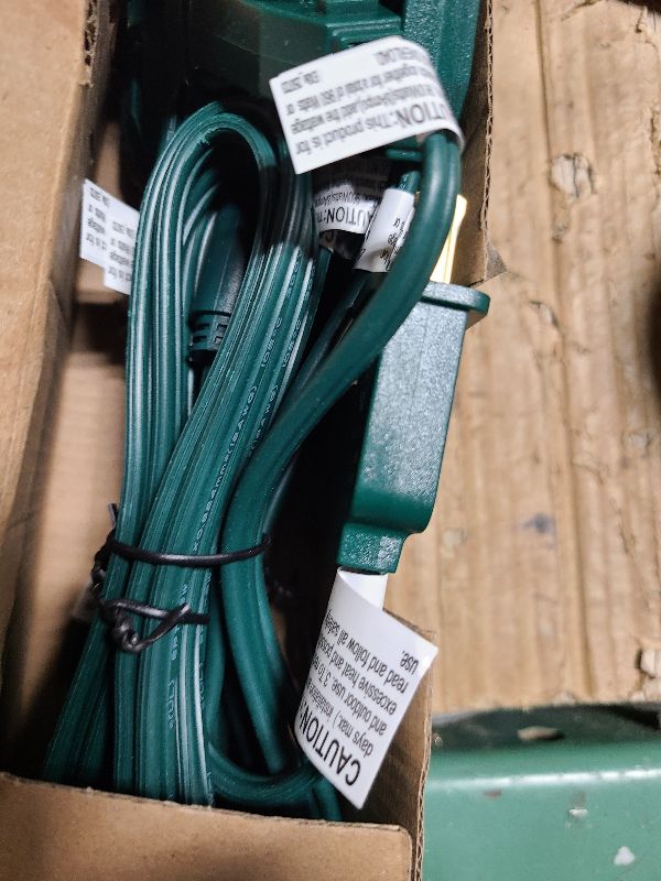 Photo 1 of 2 Pack 6 FT 1 to 3 Splitter Extension Cord with Multiple Outlets - 2 Prong Green Power Cable Male/Female Outlet 18AWG 8A/120V/960W, Outdoor Extension Cord Waterproof for Halloween Christmas Lights