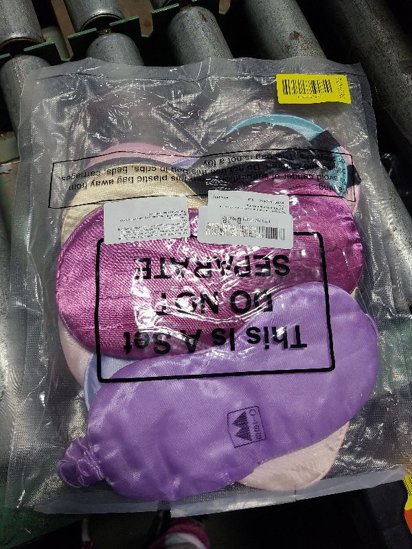 Photo 1 of 12 Pieces Silk Sleep Mask Pure Silk Sleep Eye Mask with Adjustable Strap Soft and Smooth Eye Cover for Sleeping Blocking Out Lights Men and Women