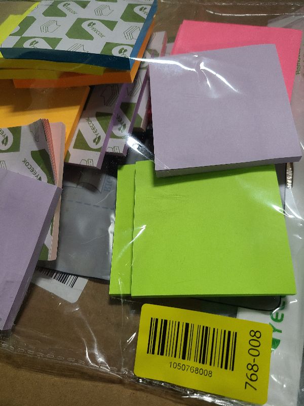 Photo 1 of (18 Pads) Sticky Notes 3x3 inch, Self-Stick Pads Bright Colors Sticky Note, Recyclable, Easy to Post for Home, Office, Notebook