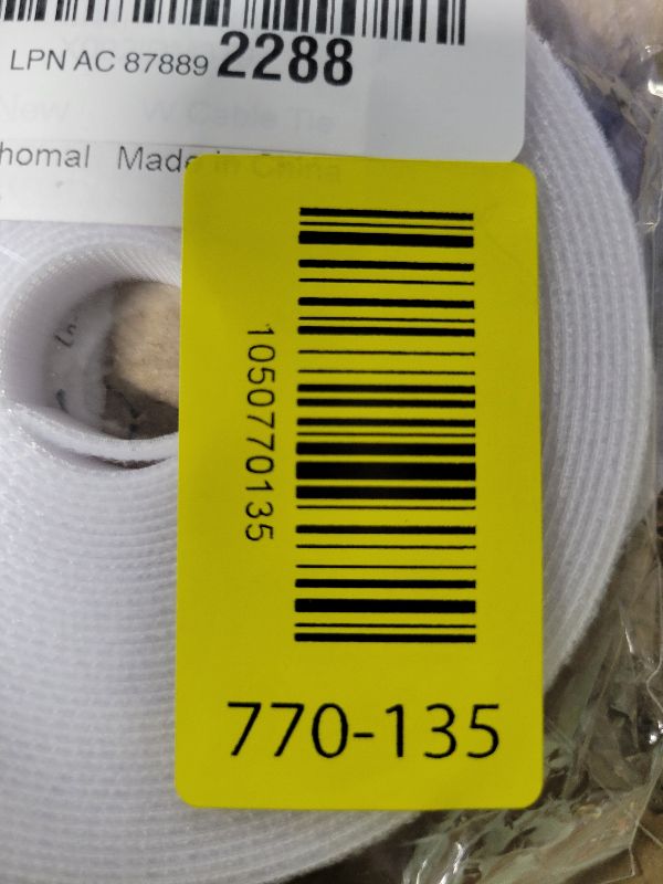 Photo 1 of 1/2 inch Hook & Loop Fastening Tape/Cable Tie for Electrical Cord 20ft Long Reuable Cable Straps (White)