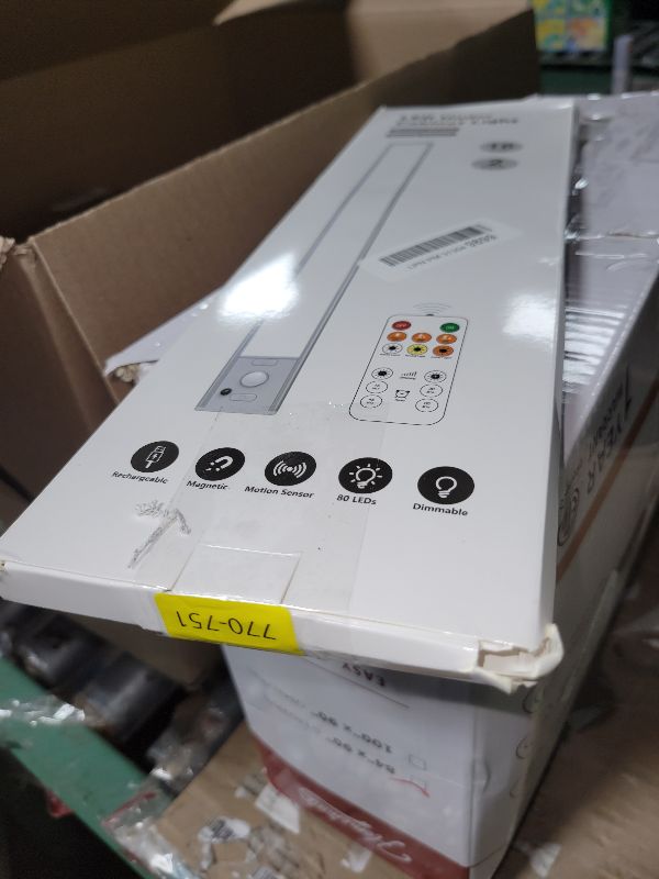 Photo 1 of 16in Under Cabinet Lighting with Remote, 160 LED Motion Sensor Light Indoor, 4000mAh USB Rechargeable Closet Lights, 3 Color Temps Wireless Under Counter Lights for Kitchen, Pantry, Stair, 2 Pack