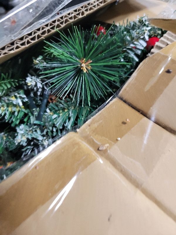 Photo 1 of 2 Pack Lighted Artificial Christmas Urn Filler, Battery Operated Pre-lit Xmas Pine Trees, Tripod Stake and 60 LED Lights, Holiday Porch Decorations for Porch, Yard, Garden, Flower Beds?Multicolor?