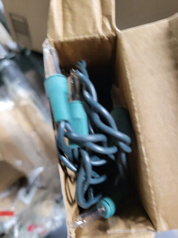 Photo 1 of 20-Count Clear Mini Christmas Light Set, 4ft Green Wire