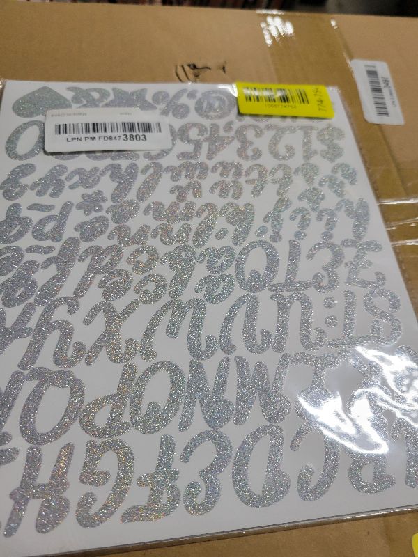 Photo 1 of 1152Pcs 12 Sheets Self Adhesive Glitter Alphabet Letter Stickers Small Alphabet Number Vinyl Letters Stickers for Scrapbooking DIY Crafts Graduation Cap Notebook Classroom Decor (Silver)