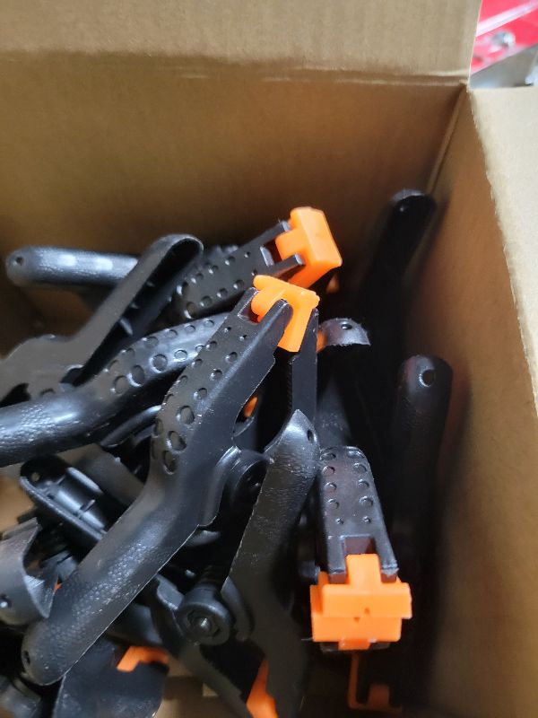 Photo 1 of 24 Pack 3.5 inch Plastic Spring Clamps, Black Heavy Duty Clips, Backdrop Clips, Plastic Clamps for Crafts, Backdrop Stand, Woodworking, Photography