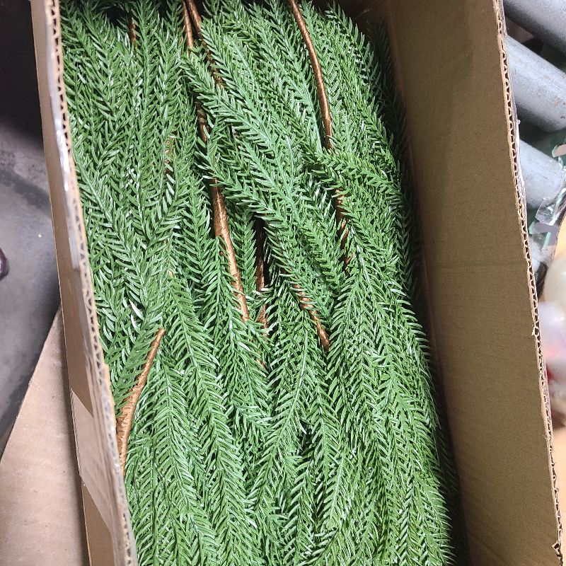 Photo 1 of 16 Pack Real Touch Norfolk Pine Branches – 18" Artificial Pine Stems for Christmas Decor, Faux Greenery Picks for DIY Wreaths, Garlands, Vase Arrangements, Holiday Indoor & Outdoor Decorations