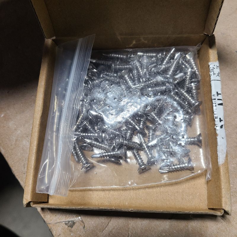 Photo 1 of #8 x 3/4" Phillips Flat Head Sheet Metal Screws, Stainless Steel 410 Self Drilling Screws for Metal, Countersunk Head, Phillips Drive, Self Tapping, 100 Pack