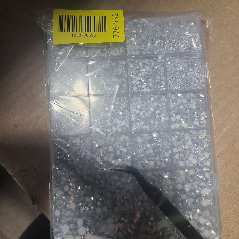 Photo 1 of 25000Pcs Resin Rhinestones with Tweezers for Crafting, Silver 2-6mm Mixed Sizes Non Hotfix Flatback Gems, Bedazzling Crystal for DIY Craft Clothing Mugs Tumblers Shoes Fabric Decor Nail Art