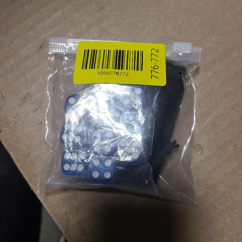 Photo 1 of 10 PC D6 dice 16mm Acrylic Dice Set for RPG MTG DND Dice Table Games and Board Games (Purple + Blue)