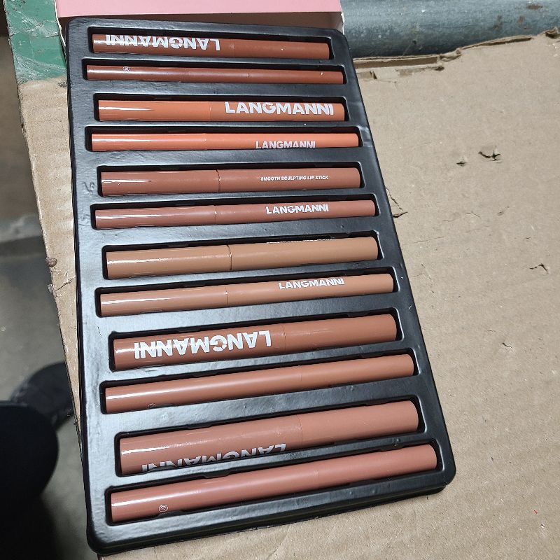 Photo 1 of 12Pcs Matte Lipstick + Lip Liner Pens Lip Combo Sets, Creamy Matte Lip Makeup Kit Long-Lasting Waterproof, Smudge-Proof Highly Pigmented Formula, Neutral & Nude Shades Makeup Set (Everyday Nudes Set)