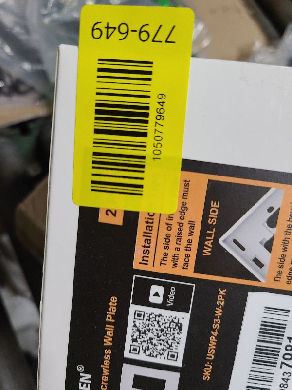 Photo 1 of 2 Pack BESTTEN 3-Gang Screwless Wall Plate, USWP4 Glossy Off White, Decorator Outlet Cover, H4.69” x W6.54”, Decor Light Switch Plate, Decorative Wallplat