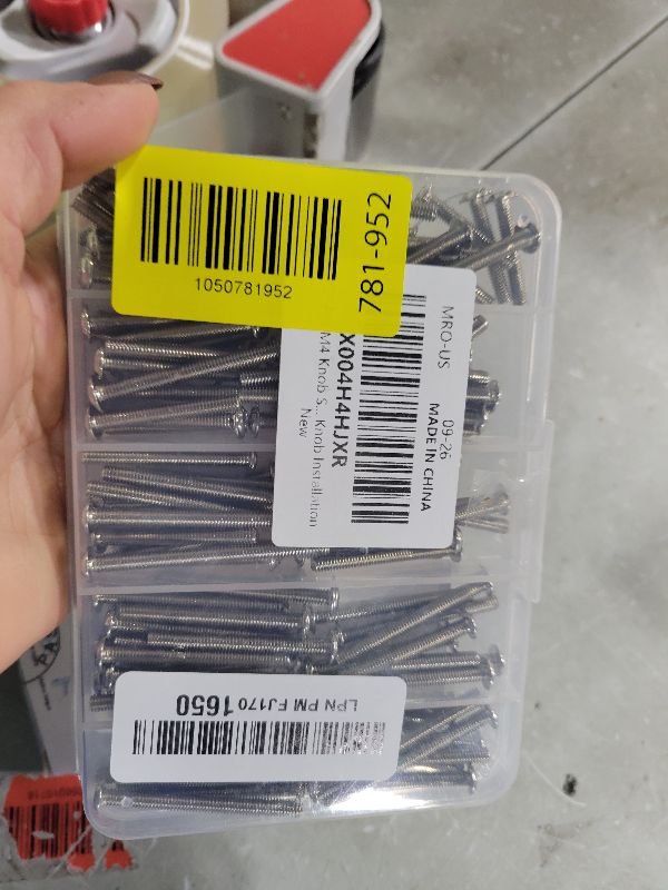 Photo 1 of 125Pcs M4 Knob Screws Assortment Kit, Cabinet Pull and Knob Screws, M4x25/30/35/40/45/50mm, Metal Phillips Machine Screws with Pan Washer Head for Drawer, Cupboard, Closet Handle Knob Installation