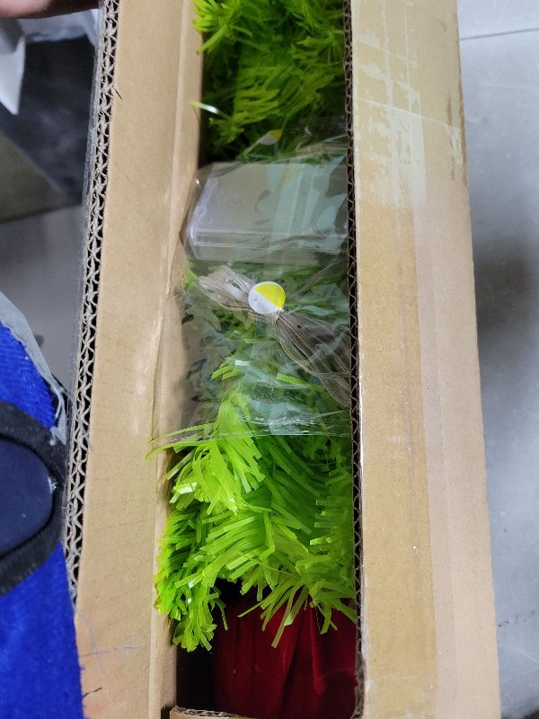 Photo 1 of 2 FT Gringchs Christmas Tree Decorations, Bendable Lime Green Table Top Christmas Tree with Mini Ball Ornaments, Artificial Whimsical Decor for Home Office Holiday Party