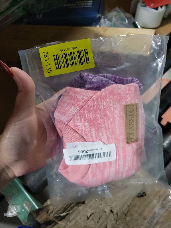 Photo 1 of 2 Pack Dog Sweaters for Small Dogs Girl Boy Fleece Puppy Sweater Warm Thick Pet Sweatshirt Winter Dog Clothes for Teacup Dog, Yorkie, Chihuahua, Pug, Cat,XXS,Pink Purple