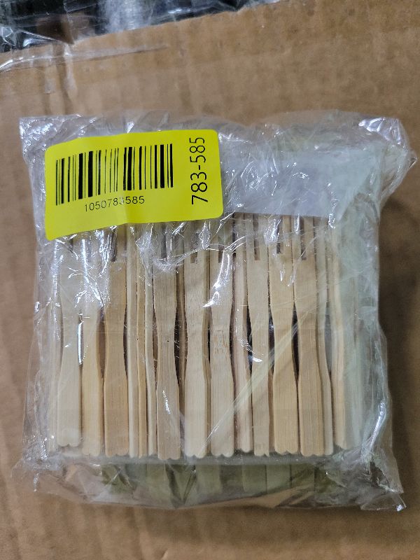 Photo 1 of 20pcs Small Disposable Bamboo Tongs & 200pcs Mini Forks for Appetizers, 4.7in Little Toaster Tongs for Cooking Serving Food Tiny Kitchen Accessories for Charcuterie Boards Cheese Fruits Bread Toast