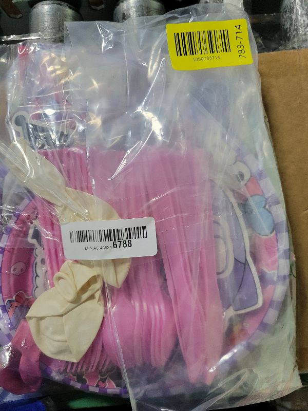 Photo 1 of 121Pieces Kuromi Birthday Party Decorations, Kids Cute Cartoon Party Supplies Include Happy Birthday Banner, Balloons, Tablecloth, Plates, Cupcake Toppers for Girls,Backdrop,