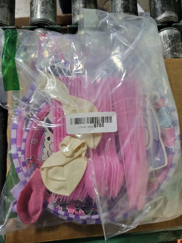 Photo 1 of 121Pieces Kuromi Birthday Party Decorations, Kids Cute Cartoon Party Supplies Include Happy Birthday Banner, Balloons, Tablecloth, Plates, Cupcake Toppers for Girls,Backdrop,