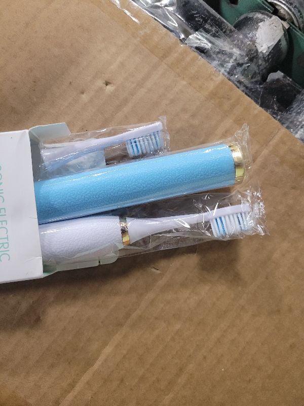 Photo 1 of 2 Pack Sonic Electric Toothbrush, Built-in 2-Minute Brushing Timer, 5 Brushing Modes, 10 Brush Heads (Blue&White)