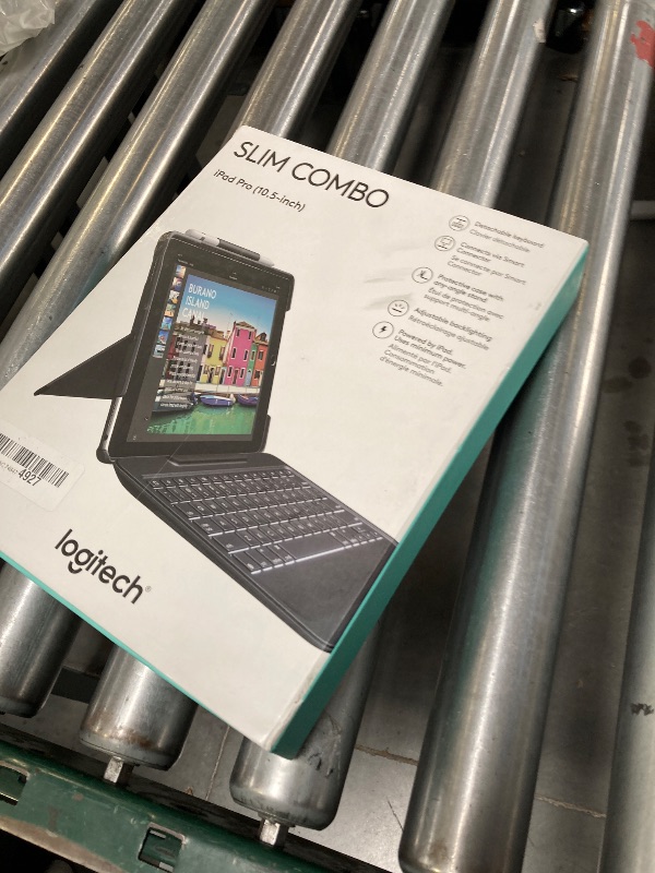 Photo 1 of Logitech iPad Pro 10.5 inch Keyboard Case | SLIM COMBO with Detachable, Backlit, Wireless Keyboard and Smart Connector (Black)