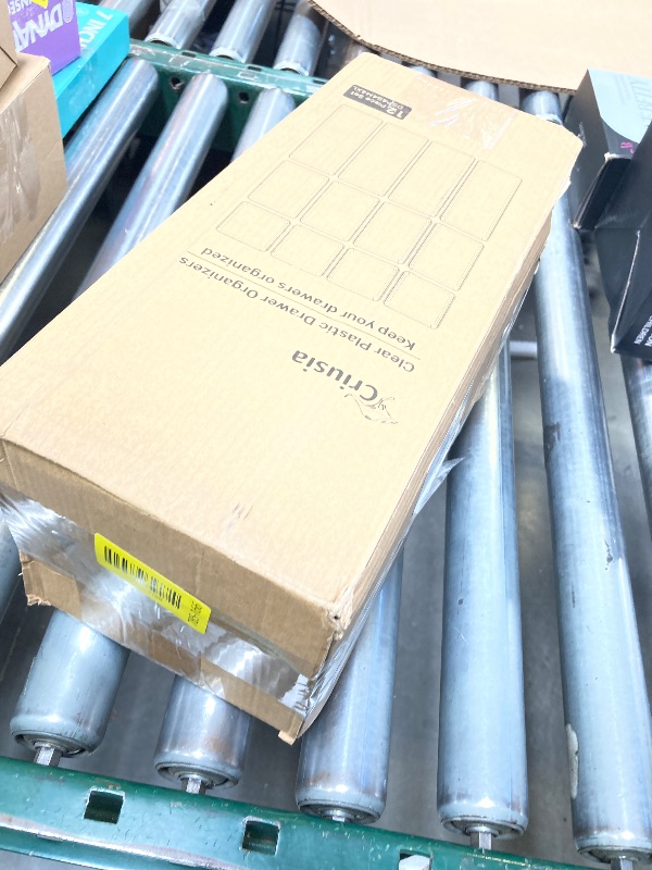 Photo 1 of 12 Pack Clear Plastic Drawer Organizer Set, Acrylic Non Slip Non Cracking Kitchen Drawer Storage Tray Large Size Divider, Multifunctional Storage for Cosmetics, Bathroom, Tools, Kitchen and Office