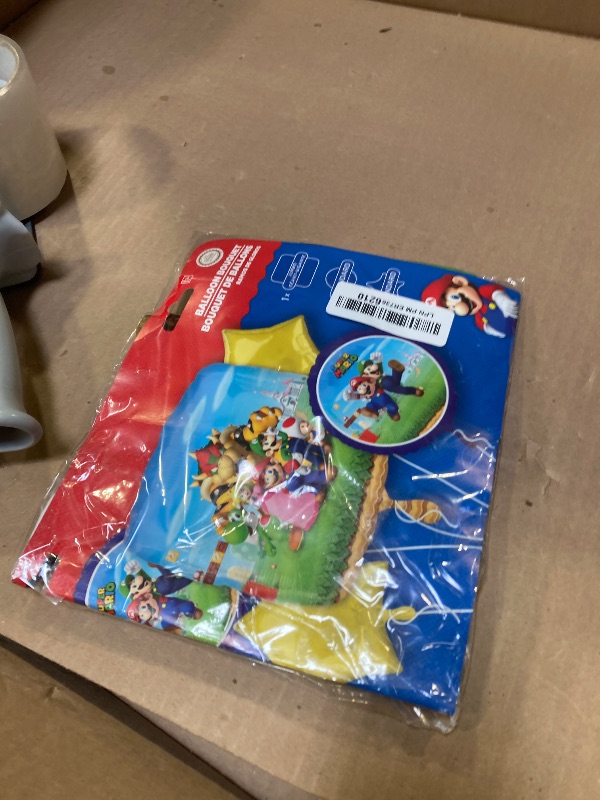Photo 1 of Super Mario Bros Foil Balloon Bouquet, 5pc