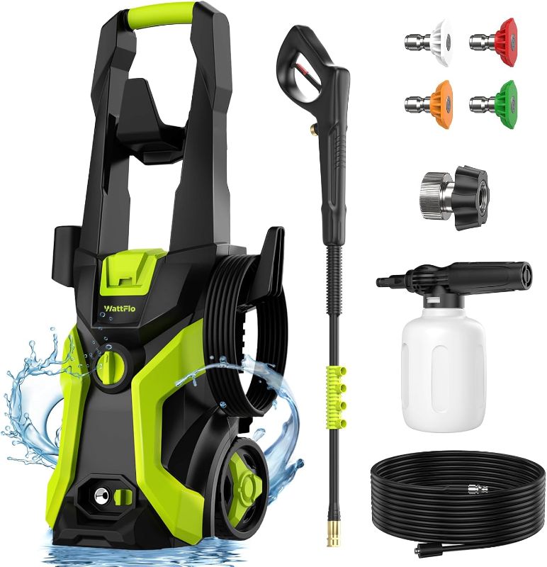 Photo 1 of Pressure Washer, Power Washer with 4 Quick-Connect Nozzles, Foam Cannon, High Pressure Washer for Cars, Decks, Driveways, Home, Patios