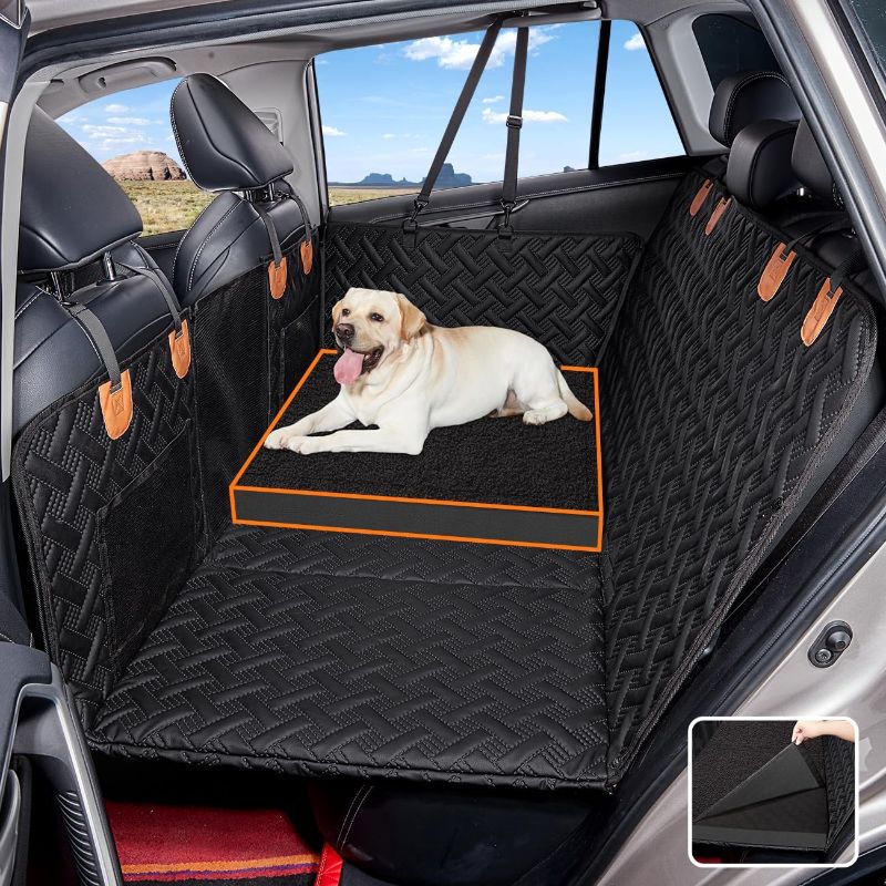 Photo 1 of Dog Bed for Car Back Seat Extender,Waterproof Large Dog Mat for Seat Cover Back Seat,Washable Pet Bed for car Hammock(Black, for car,SUV,Small Truck)