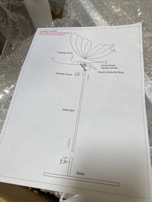 Photo 1 of Butterfly Floor Lamp for Wedding Decor - 3 Color LED Ambient Lighting, Wall/Ceiling Mounted Romantic Party Lamp, Iron & Lace Design (23.6in, 1 PCS)