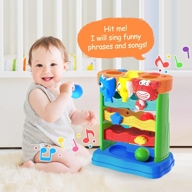 Photo 1 of Toys for 1 2 3 Years Old, Interactive Feeding Toy with Music, Montessori Toys for Boy Girl, Musical Cause and Effect Game for 12+ Months, Christmas Birthday Gifts for Baby Toddlers Age 1-3