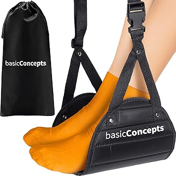 Photo 1 of Airplane Foot Rest (Travel Comfortably), Perfect Foot Hammock Airplane or Plane Travel Essentials to Relax Your Feet - Airplane Travel Essentials, Long Flight Essentials, Airplane Foot Hammock