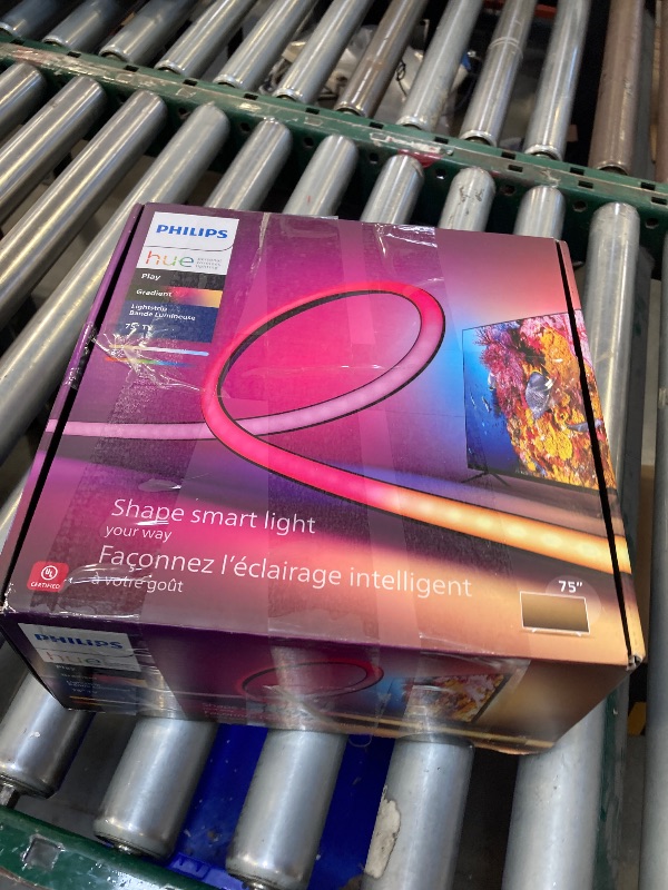 Photo 1 of Philips Hue 75" Smart TV Light Strip - White and Color Ambiance LED Color-Changing TV Backlight - Sync with TV, Music, and Gaming - Requires Bridge and Sync Box - Control with App or Voice Assistant