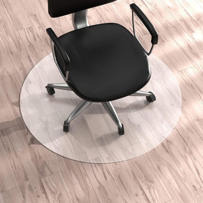 Photo 1 of WASJOYE Office Chair Mat for Hard Floor, 36" Round Transparent Hard Floor Protector Cover Home Floor Mat for Computer Desk Rolling Chair