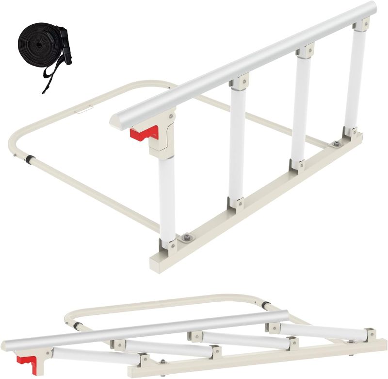 Photo 1 of Bed Rails for Elderly Adults Safety, Folding Bedside Assist Rail Handle, Collapsible Bed Fence Preventing Falling Twin (with Crash Cushion)
