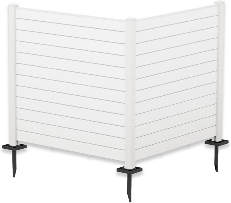 Photo 1 of Outdoor Privacy Screens Aluminum Post, Air Conditioner Fence Panels, Pool Equipment Enclosure, Trash Can Screens Fence Kit for Outside Backyard Patio
