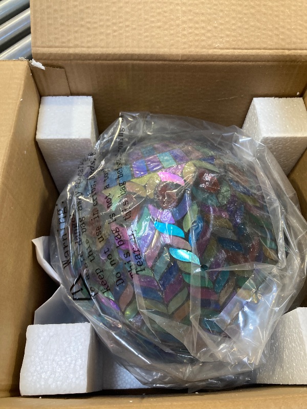 Photo 1 of VCUTEKA Gazing Ball, Glass Mosaic Gazing Balls Sphere for Garden Lawn Outdoor Ornament Yard Decorative, 10-Inch, Purple