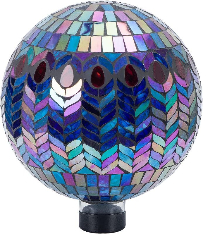 Photo 1 of VCUTEKA Gazing Ball, Glass Mosaic Gazing Balls Sphere for Garden Lawn Outdoor Ornament Yard Decorative, 10-Inch, Purple