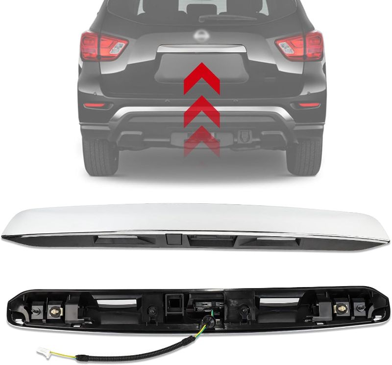 Photo 1 of 3mirrors 90810-9PG0A Rear Tailgate Chrome Handle Garnish Finisher Molding Compatible with 2013-2019 Nissan Pathfinder Replaces #90810-3KA0A Tailgate Trim Lid Trunk Liftgate Pull Handle