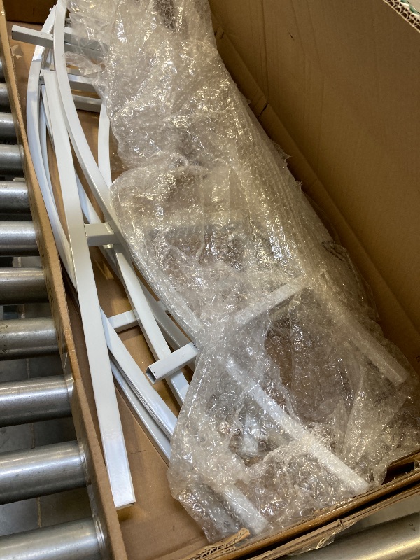 Photo 1 of 7.2FT Metal Crescent Moon Floral Curved Frame Party Anniversary (White) (7.2 Feet Moon)