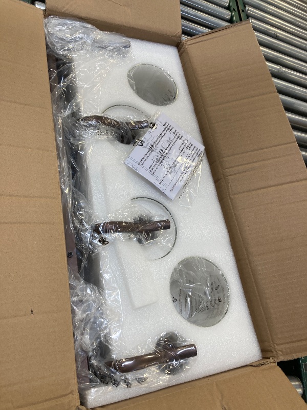 Photo 1 of 4 Light Bathroom Vanity Light, Morden Bathroom Vanity Lights Over Mirror Oil Rubbed Bronze Wall Sconce Light with Clear Glass Shade ZCVL01ORB-4