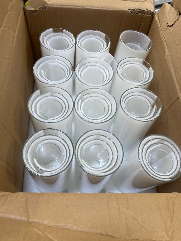 Photo 1 of 48 Pack Clear Glass Cylinder Vases for Centerpieces - Different Sizes Floating Candle Vases Holder -4", 6", 8",10" Hight Perfect for Weddings and Events