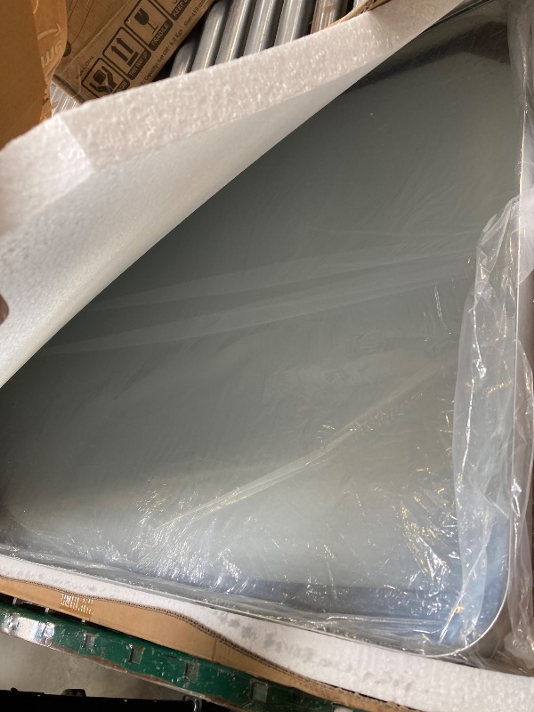 Photo 1 of 22" x 30" Bathroom Mirror, Bathroom Vanity Mirror Metal Framed, Wall-Mounted Mirrors for Bedroom, Living Room, Entryway, Hallway, Silver, Arch Style