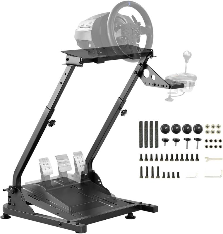 Photo 1 of Racing Wheel Stand?Height Adjustable Steering Wheel Stand Racing Simulator Cockpit for Logitech