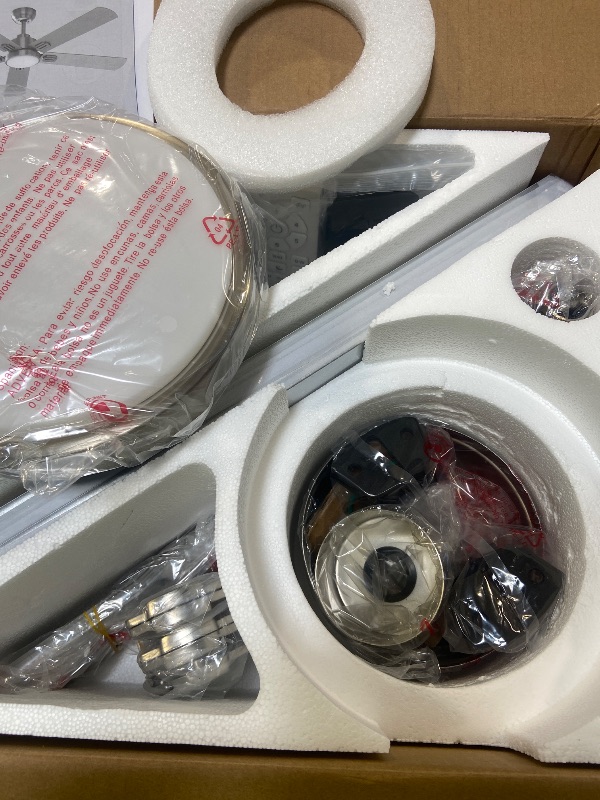 Photo 1 of Warmiplanet Carter 52-in Color-Changing Integrated LED Nickel/Brushed with Matte Blades Ceiling Fan With Light - Remote Included ( 5 -Blade )
