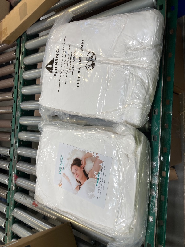 Photo 1 of Three Geese Pack of 2 White Goose Feather Pillows King Size- Soft 600 Thread Count 100% Cotton, Medium Firm,Soft Support,White Solid
